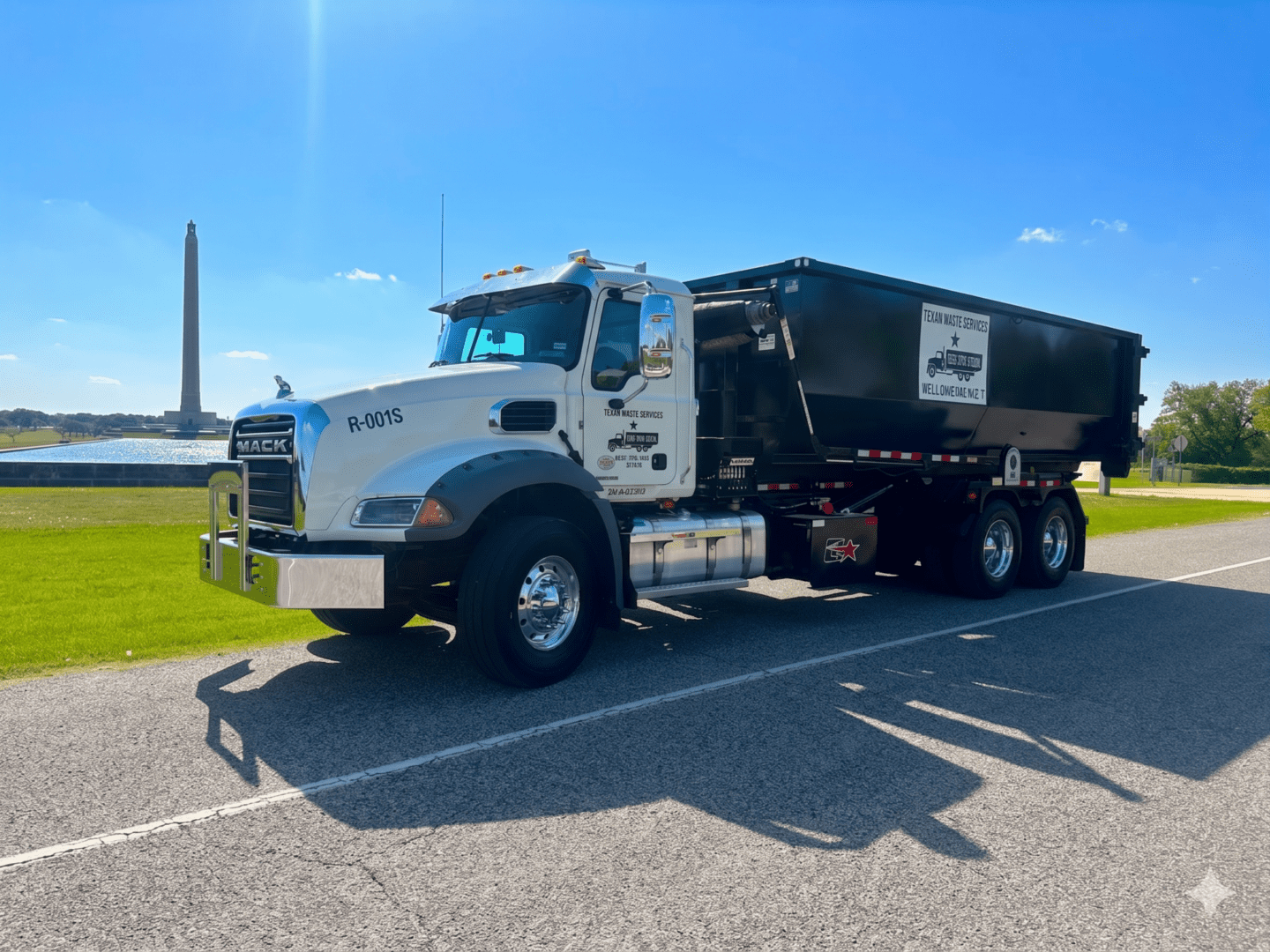 Commercial waste management dumpster serving Houston businesses during cleanouts.